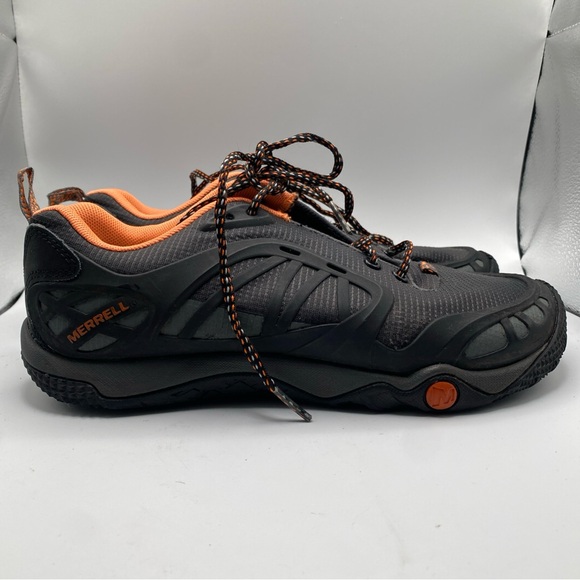 Merrell Womens All Out Blaze Low Hiking Shoes Size 7.5 Black Orange Trail - Picture 4 of 11